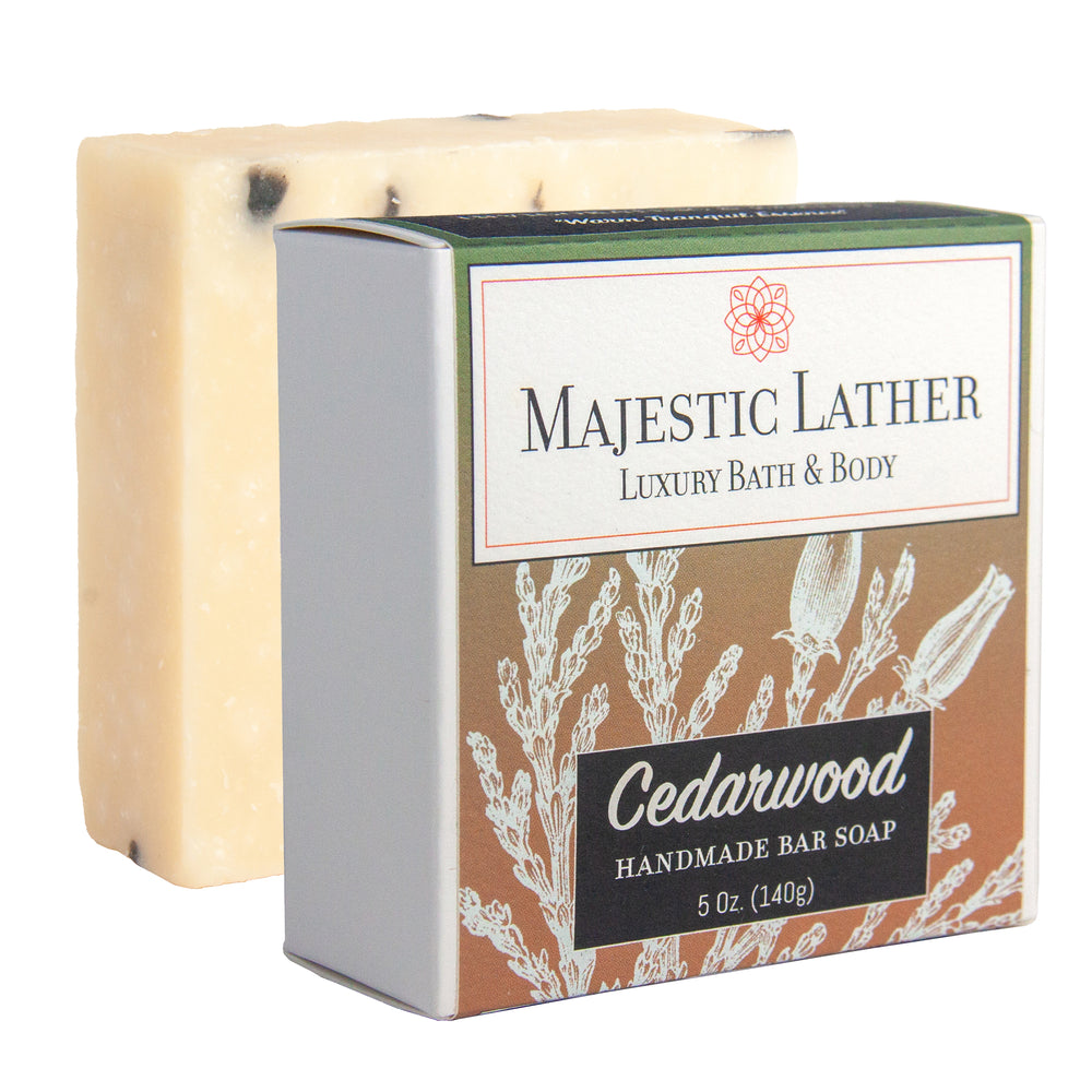 
                      
                        Majestic Lather Cedarwood Handmade Bar Soap & Box
                      
                    