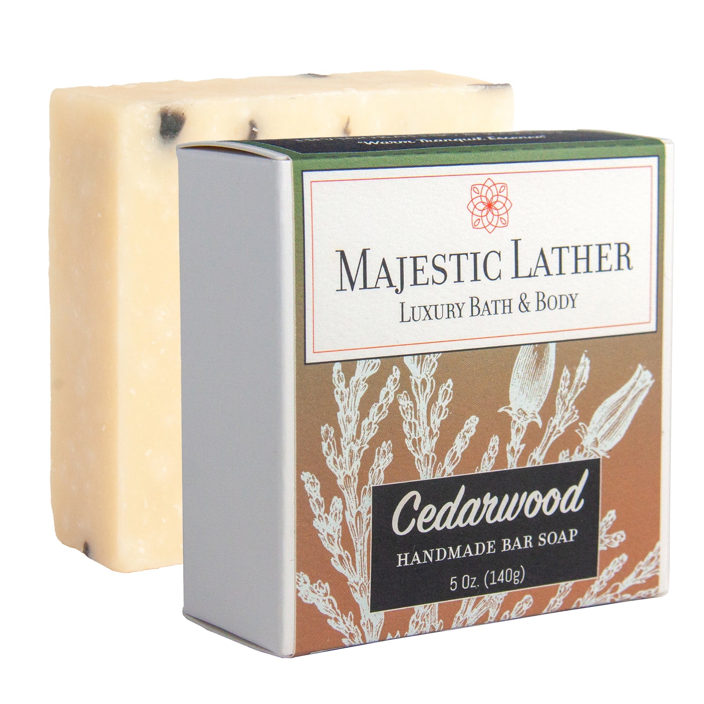 Majestic Lather Cedarwood Handmade Bar Soap & Box