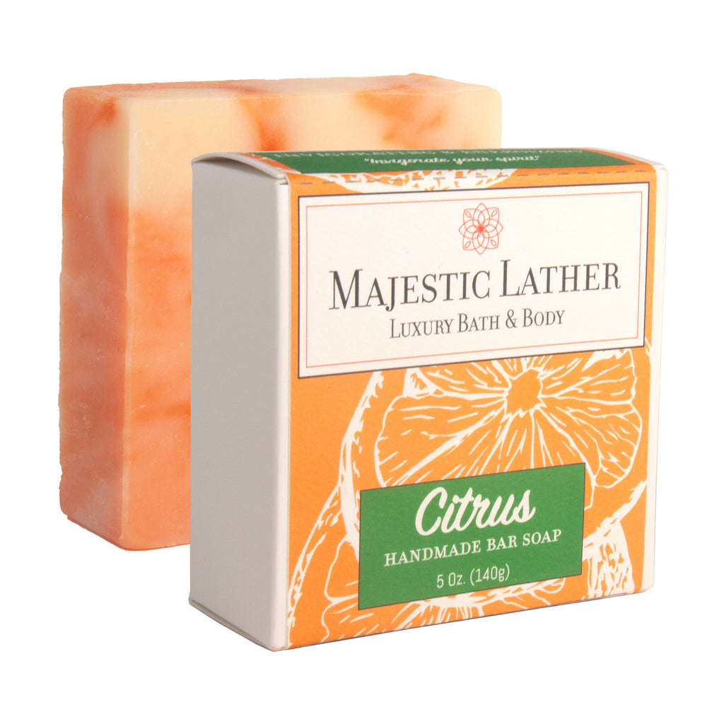 
                      
                        Majestic Lather Citrus Handmade Bar Soap & Box
                      
                    