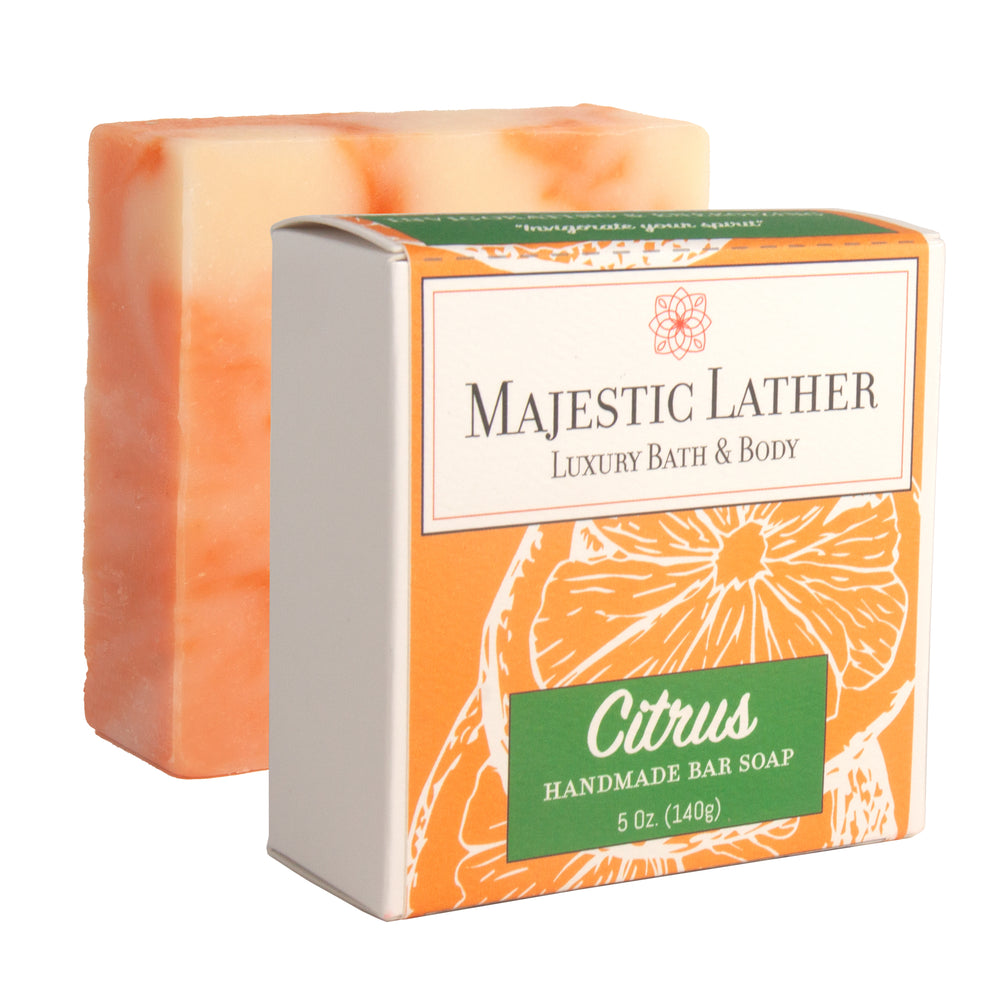Majestic Lather Citrus Handmade Bar Soap & Box