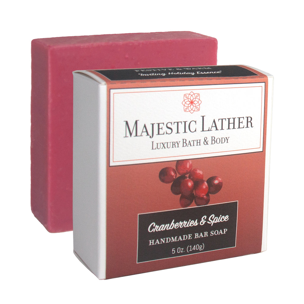 
                      
                        Majestic Lather Cranberries & Spice Handmade Bar Soap
                      
                    