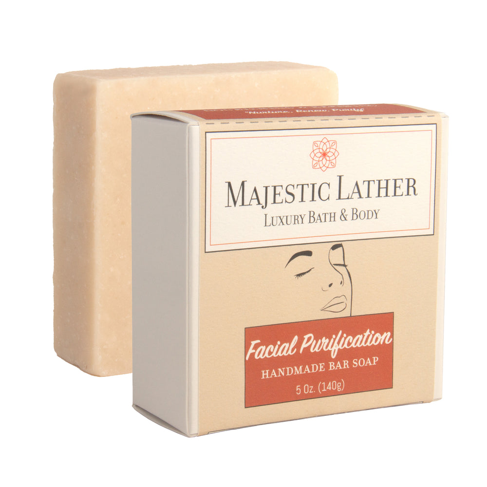 
                      
                        Majestic Lather Facial Purification Handmade Bar Soap & Box
                      
                    