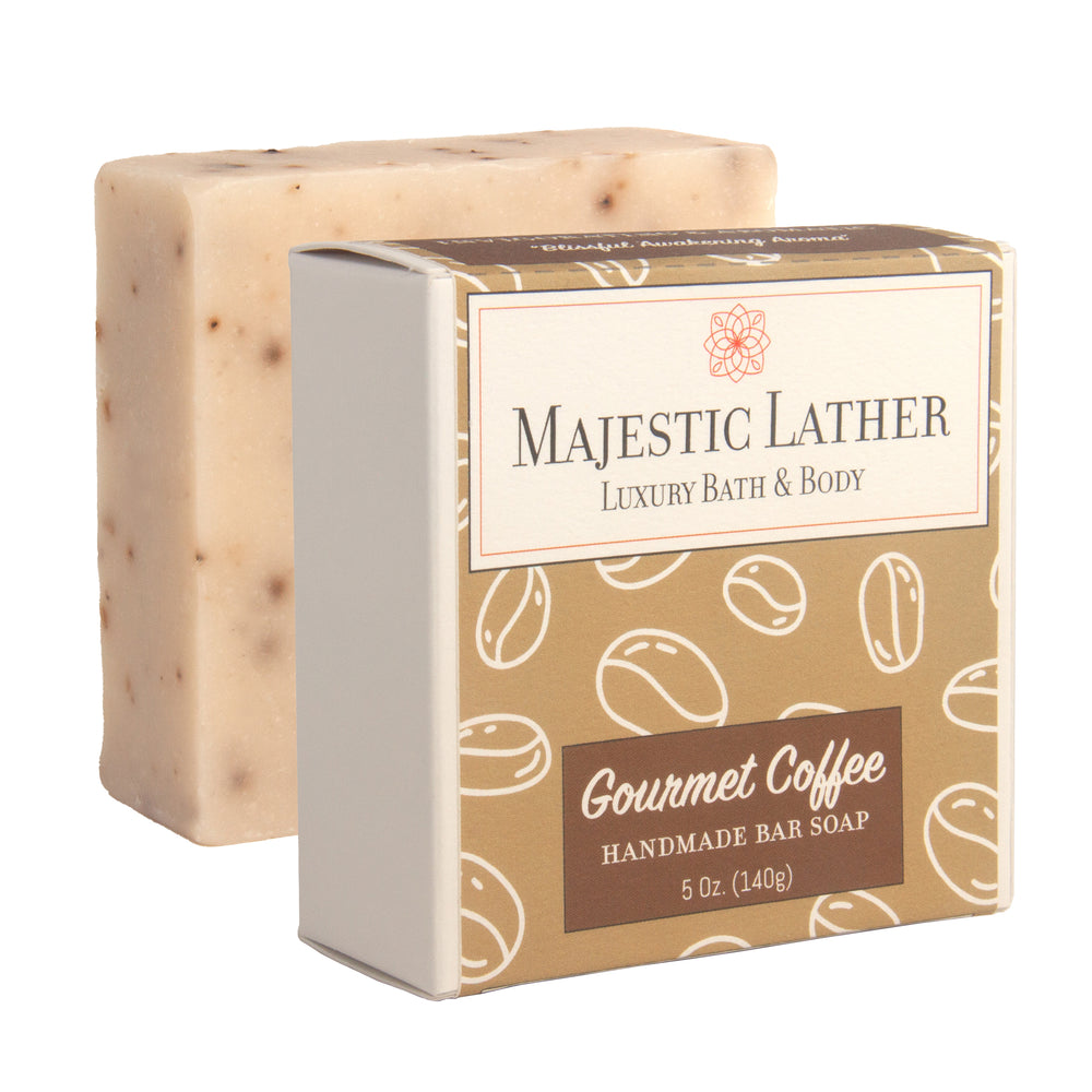 
                      
                        Majestic Lather Gourmet Coffee Handmade Bar Soap & Box
                      
                    