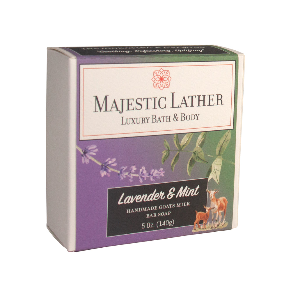 
                      
                        Majestic Lather Lavender & Mint Goats Milk Handmade Bar Soap
                      
                    