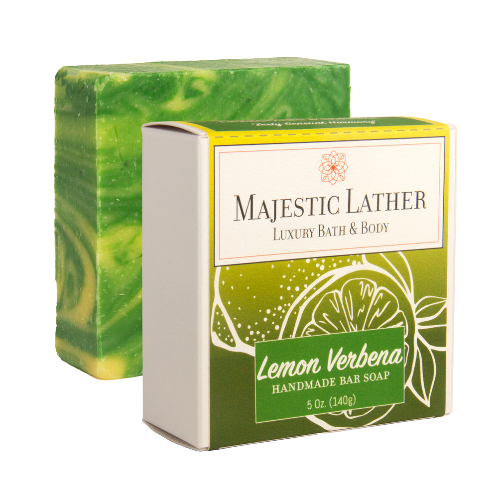 Majestic Lather Lemon Verbena Handmade Bar Soap & Box