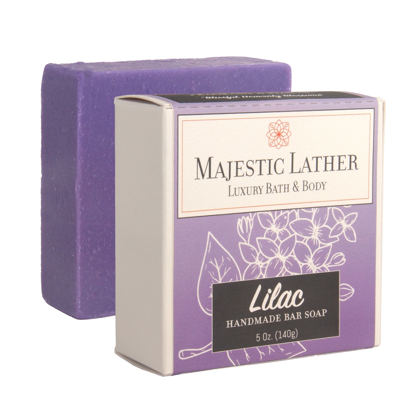 Majestic Lather Lilac Handmade Bar Soap & Box