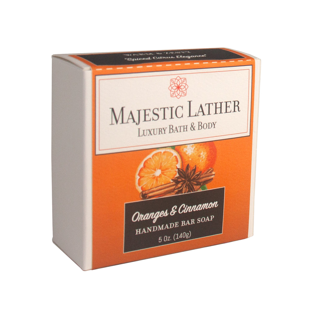 
                      
                        Majestic Lather Oranges & Cinnamon Handmade Bar Soap
                      
                    