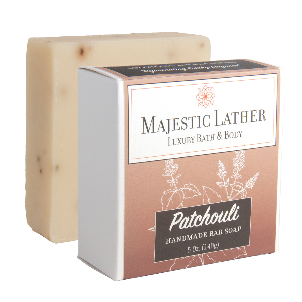 
                      
                        Majestic Lather Patchouli Handmade Bar Soap & Box
                      
                    