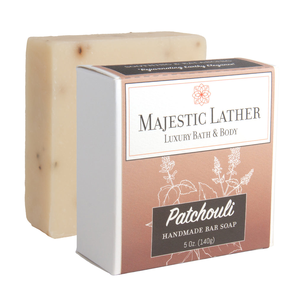 Majestic Lather Patchouli Handmade Bar Soap & Box