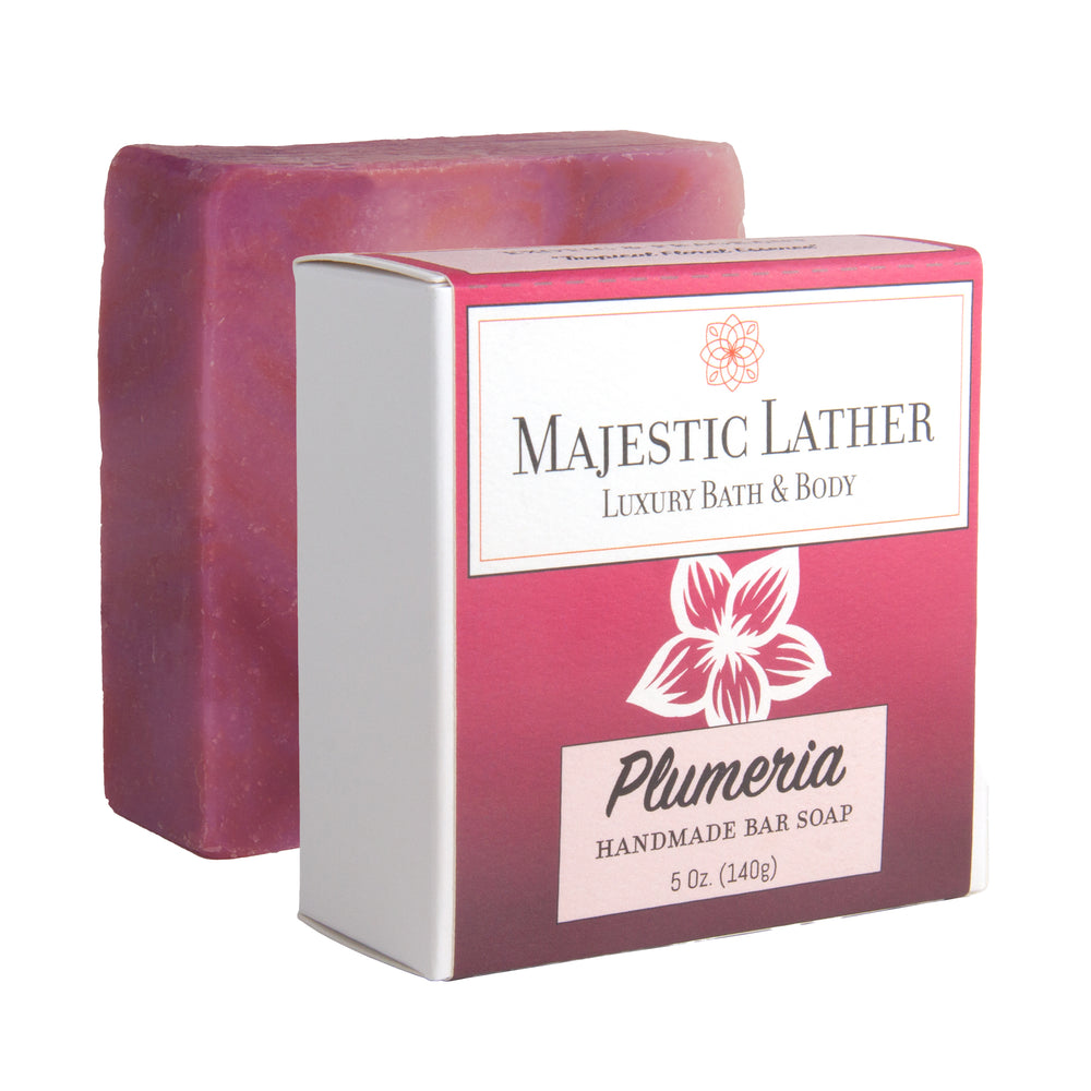 
                      
                        Majestic Lather Plumeria Handmade Bar Soap & Box
                      
                    