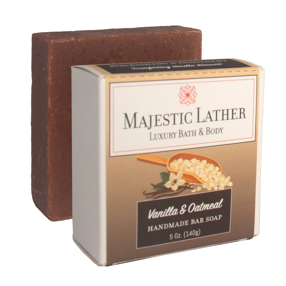 
                      
                        Majestic Lather Vanilla & Oatmeal Luxury Handmade Bar Soap
                      
                    