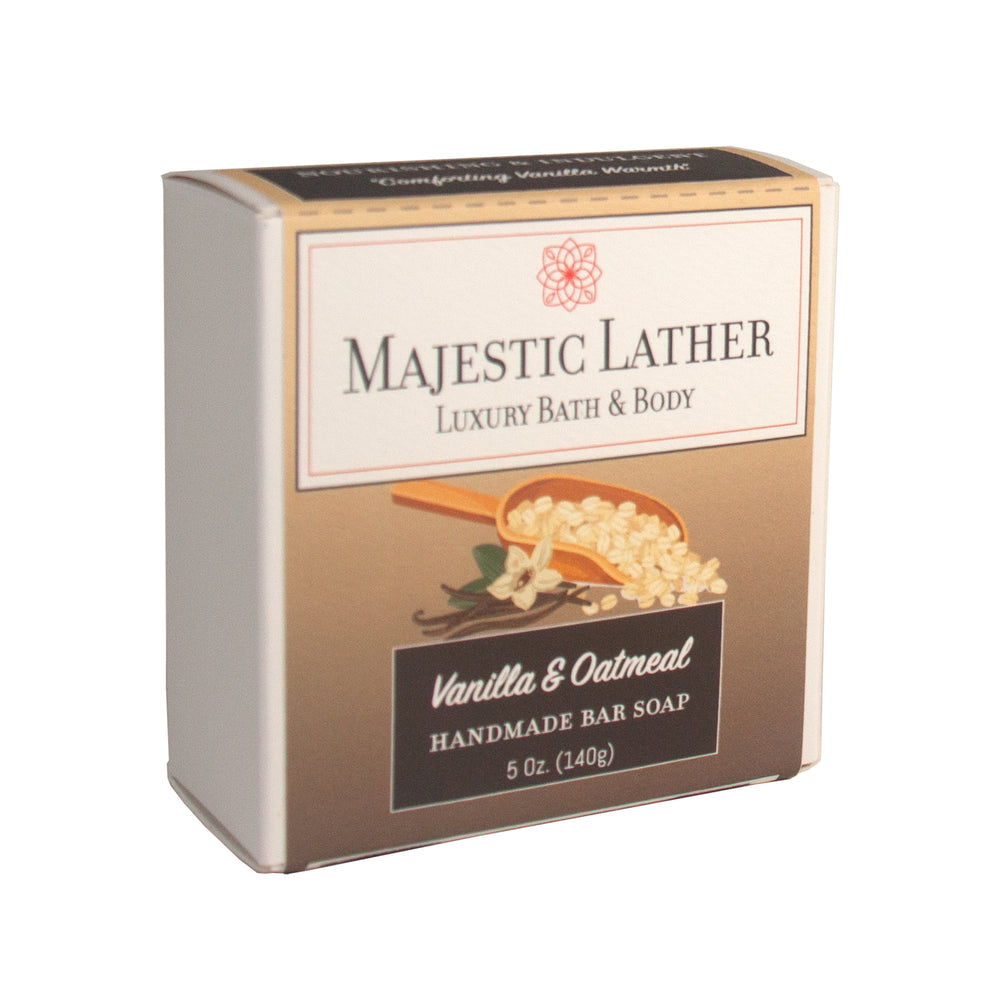 
                      
                        Majestic Lather Vanilla & Oatmeal Luxury Handmade Bar Soap
                      
                    