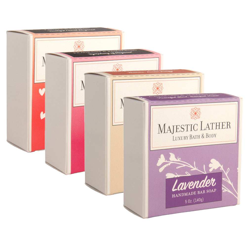 
                      
                        Majestic Lather Handmade Bar Soap Floral Soap Collection Boxes
                      
                    